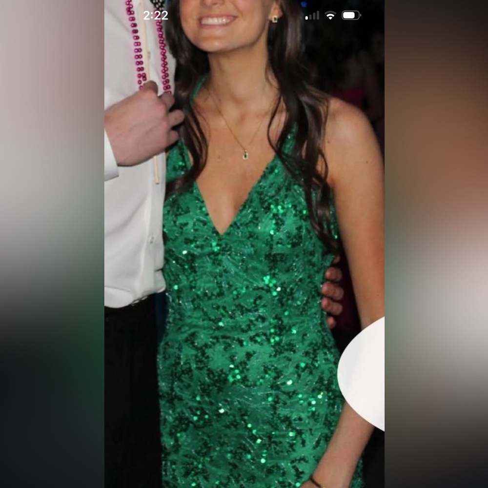 Primavera Couture Green Sequin Maxi Gown - Picture 5 of 6